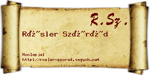Rösler Szórád névjegykártya